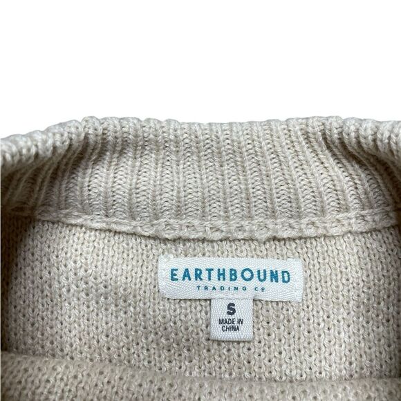 EARTHBOUND Smiley Face Sweater Cream Size Small - Picture 5 of 5